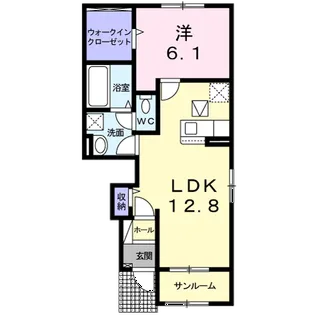スリジェ平賀【1階】の間取り