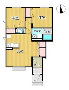 モンテ エントラータA【1階】の間取り