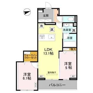 RESIDENCE KAZE 桜【1階】の間取り