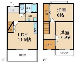 ルシアコート村野【1階】の間取り