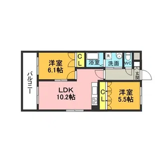 フルール若菜【1階】の間取り