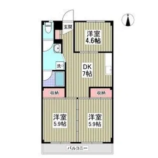 ツカモトハイツ【1階】の間取り