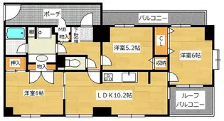 レクセルプラザ市川【6階】の間取り