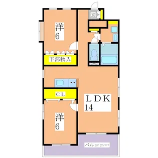 クレスト【3階】の間取り