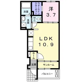 ノートル・レーヴC【1階】の間取り