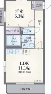 ボウヴェール徳倉C【3階】の間取り