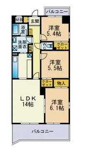 フジトミハイツ【6階】の間取り