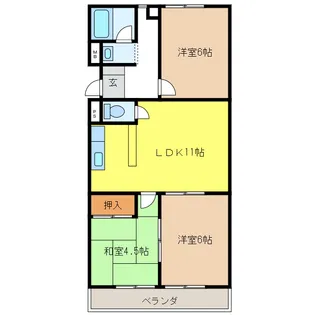 岐阜県岐阜市西荘1【アパート】の間取り