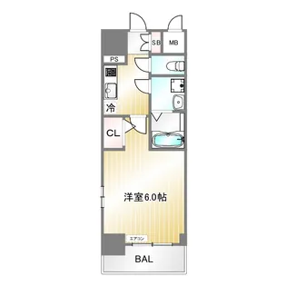 エスリード神戸兵庫駅ミッドポート【13階】の間取り