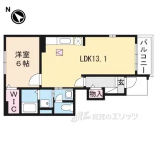 クレール聖徳A【1階】の間取り
