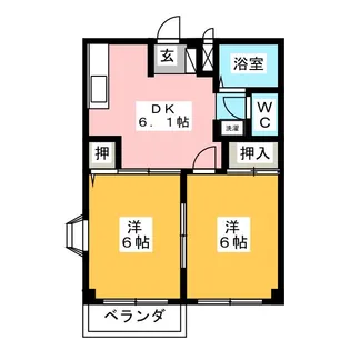 コーポ日比野 B棟【2階】の間取り