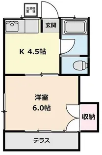 ミワハウス【1階】の間取り