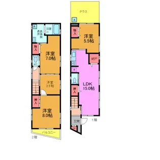 千葉県市川市真間1【一戸建】の間取り