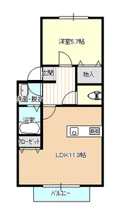 メゾングリシーヌK【1階】の間取り