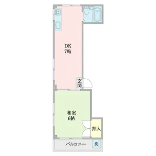 1DKの間取り画像