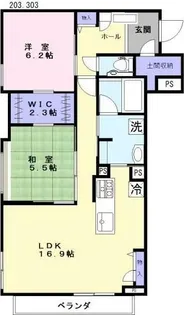 ラ・メゾン・カノン桜木町【2階】の間取り