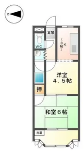 シャンブル クレール U I【1階】の間取り
