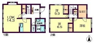 奈良県奈良市右京3【一戸建】の間取り