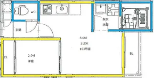 G-smart黒髪【1階】の間取り