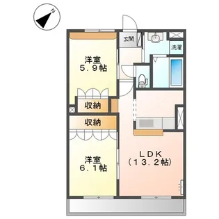 エルグランデ北在家【4階】の間取り