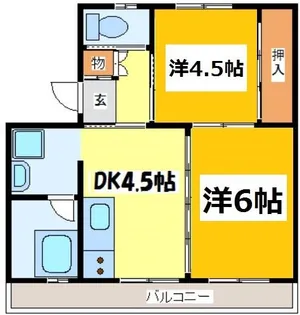 2DKの間取り画像