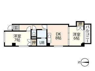 コーポ西旭【2階】の間取り