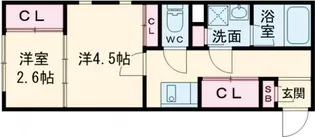 ライフ・モア原B棟【1階】の間取り
