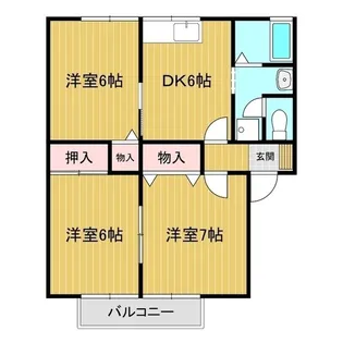 オーロラハイムB【1階】の間取り