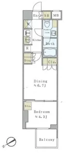 Brillia ist 千駄ヶ谷【8階】の間取り