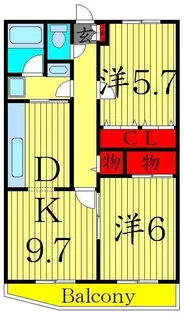 メゾンドボヌール梅島【1階】の間取り