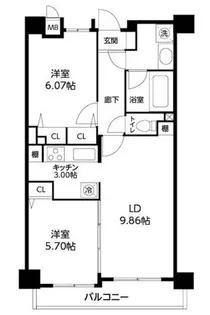 レジディア三軒茶屋II【5階】の間取り