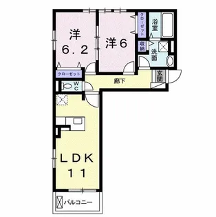 カーサ・ヴェルデII【1階】の間取り