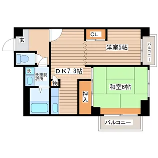 多賀城ロジュマンG棟【13階】の間取り