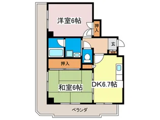 リバーサイドコーポ広瀬【2階】の間取り