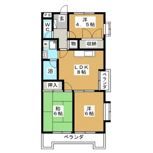パレドール和弘2【3階】の間取り