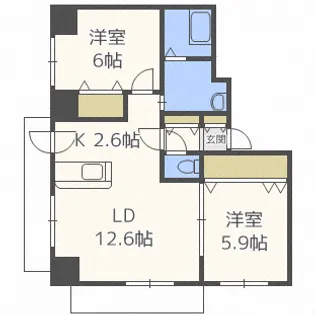 リスペクト北23条【3階】の間取り