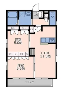 プレジール大師【2階】の間取り