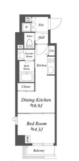 AIFLAT駒込一丁目【5階】の間取り