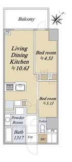 クレストコート旗の台【1階】の間取り