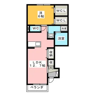 ヘーベルメゾン和泉【1階】の間取り