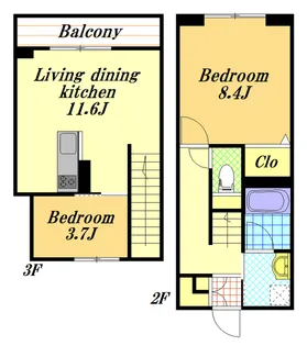 ヴェルクレール【2階】の間取り