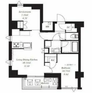 フレンシア青葉台【6階】の間取り