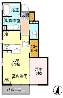 セジュール赤城C【1階】の間取り