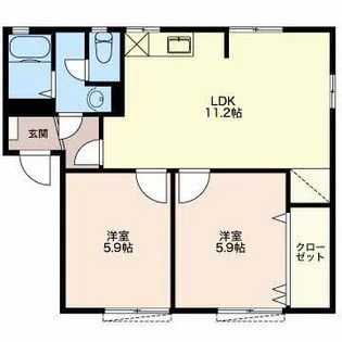 プランドール岩本B【1階】の間取り
