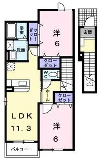コントラーダ【2階】の間取り