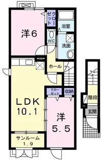 ハーヴェスト的場VII【2階】の間取り