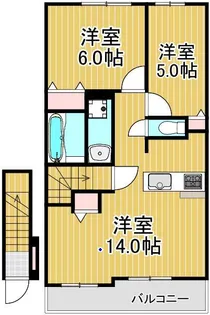 ハズバンド アンド ワイフ【1階】の間取り