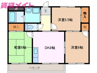 ネバーランドユミ【2階】の間取り
