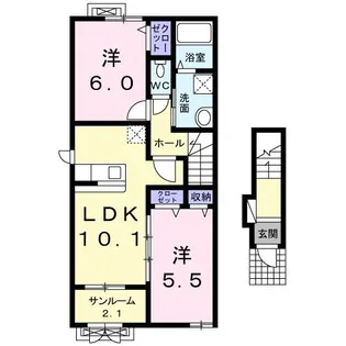 サン・ヤスダIV A【2階】の間取り