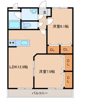 ERMスクウェアガーデン東館【2階】の間取り